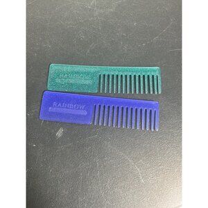 Rainbow Hight Glittery Teal & Royal Blue Plastic Combs Set
